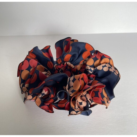 New Women Red Scrunchie Ruffled design Multicolor Polkadots - Picture 4 of 14